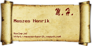 Meszes Henrik névjegykártya